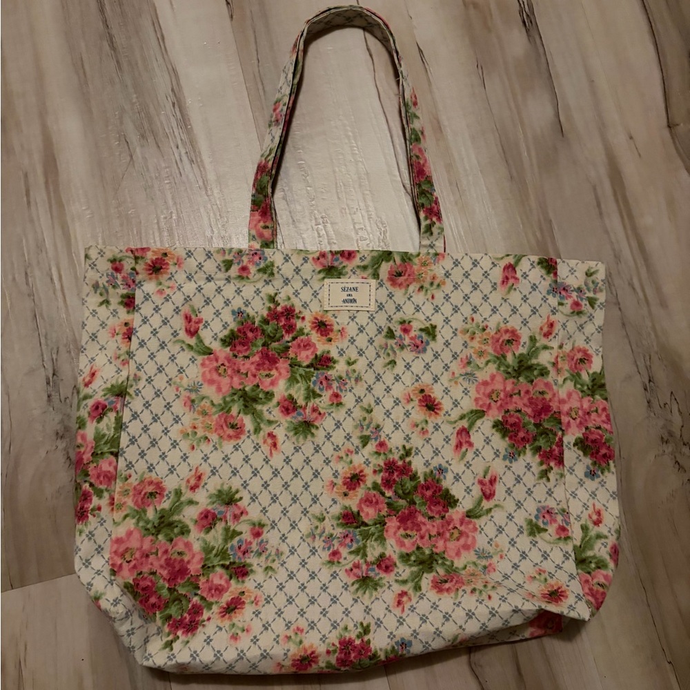 Sezane Andion Floral Tote Bag